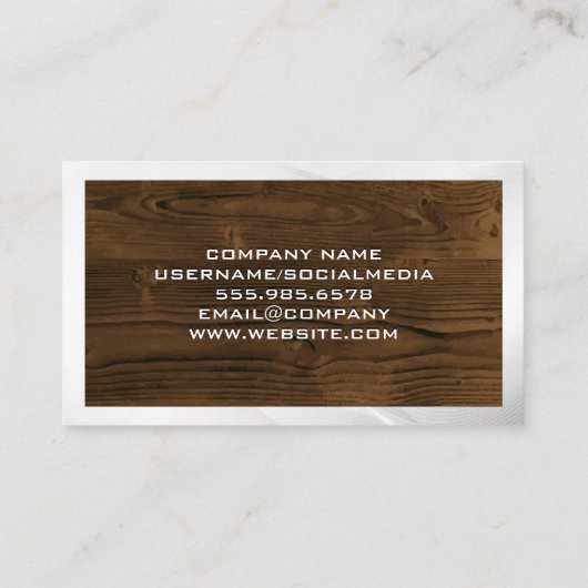 Zuhause-Logo für den Bau | Holzplatten Visitenkarte (Rückseite)