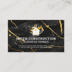 Zuhause-Logo für den Bau Schwarzer Marmor Visitenkarte