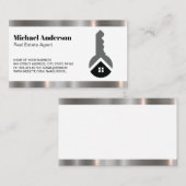 Zuhause-Logo für echte Anwesen | Metalltrimmung Visitenkarte (Vorne/Hinten)