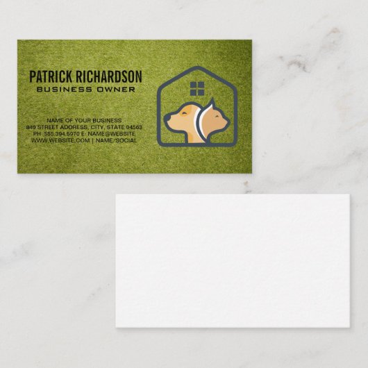 Zuhause-Logo für Hunde | Turf Visitenkarte (Vorne/Hinten)