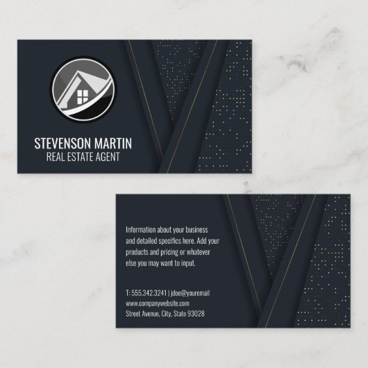 Zuhause-Logo für Real Anwesen Visitenkarte (Vorne/Hinten)