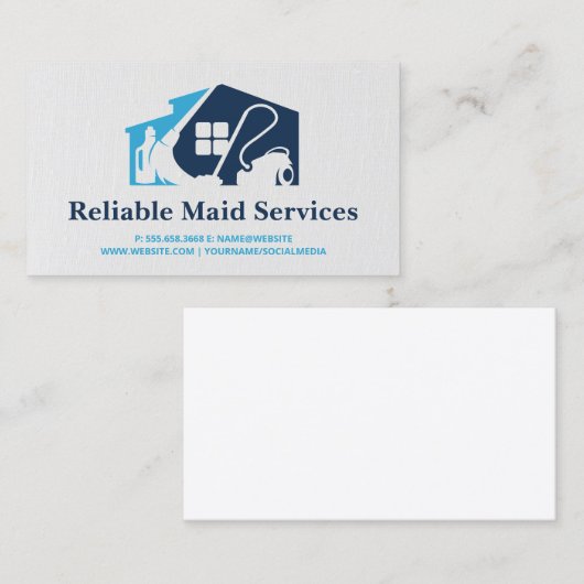 Zuhause-Logo für Reinigungsservice Visitenkarte (Vorne/Hinten)
