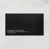 Zuhause-Logo für Werbebotschaften | Schwarzleder Visitenkarte (Rückseite)
