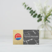 Zuhause Logo | Gebäude Blueprints Visitenkarte (Stehend Vorderseite)