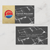 Zuhause Logo | Gebäude Blueprints Visitenkarte (Vorne/Hinten)