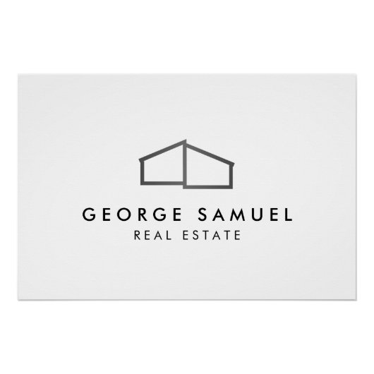 Zuhause-Logo-Realtor Schwarz & Weiß Poster (Vorderseite)
