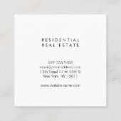 Zuhause-Logo-Realtor Schwarz & Weiß Quadratische Visitenkarte (Rückseite)