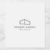 Zuhause-Logo-Realtor Schwarz & Weiß Weinetikett (Einzelnes Label)