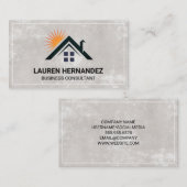 Zuhause-Logo und Sonnenschein Visitenkarte (Vorne/Hinten)