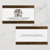 Zuhause-Logo von Wrench | Holzschnitt Visitenkarte (Vorne/Hinten)