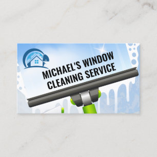 Zuhause Logo   Window Clean Squeegee Business Card Visitenkarte