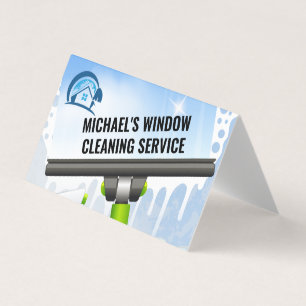 Zuhause Logo Window Clean Squeegee Business Card Visitenkarten