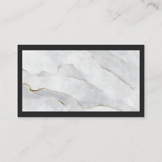 Zuhause-Logos | Marmorschwarze Grenze Visitenkarte (Rückseite)