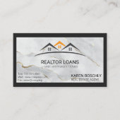 Zuhause-Logos | Marmorschwarze Grenze Visitenkarte (Vorderseite)