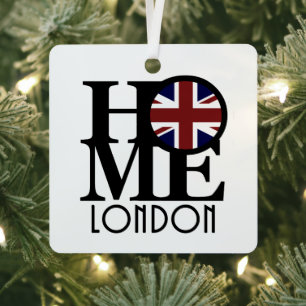 ZUHAUSE London (britische Flagge) Ornament Aus Metall