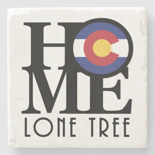 ZUHAUSE Lone Tree Colorado Steinuntersetzer (Vorderseite)