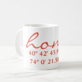 Zuhause Longitude Latitude Coordinate Kaffeetasse (Vorderseite Links)