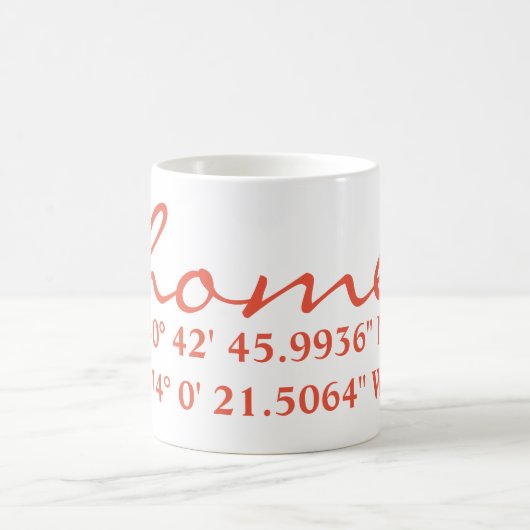 Zuhause Longitude Latitude Coordinate  Kaffeetasse (Mittel)