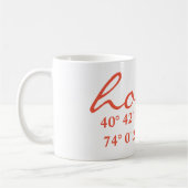 Zuhause Longitude Latitude Coordinate Kaffeetasse (Links)