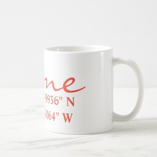 Zuhause Longitude Latitude Coordinate Kaffeetasse (Rechts)
