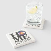 ZUHAUSE Loveland Colorado Steinuntersetzer (Seitenansicht)