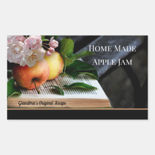 Zuhause Made Apple Jam Label Rechteckiger Aufkleber