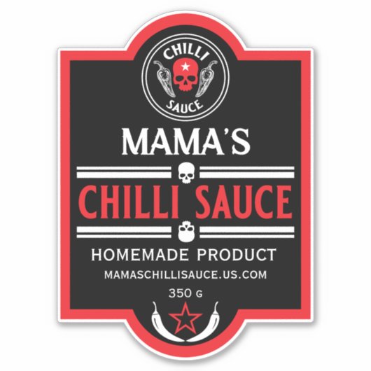 Zuhause Made Chili Sauce Aufkleber (Vorderseite)