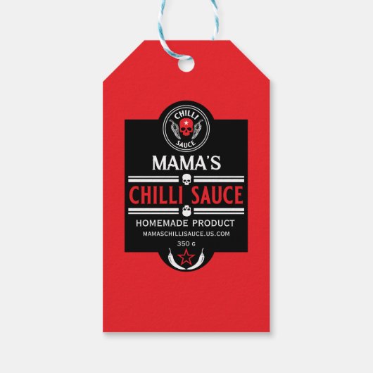 Zuhause Made Chili Sauce Geschenkanhänger (Rückseite)