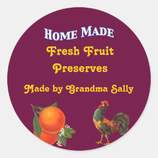 Zuhause Made Custom Rooster und Orange Stickers