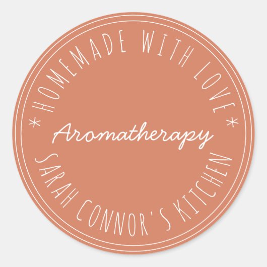 Zuhause made in Liebe Aromatherapy Runder Aufkleber (Vorderseite)