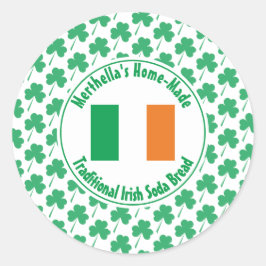 Zuhause Made IRISH SODA BREAD Ireland Flag Kleebla Runder Aufkleber
