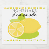 Zuhause Made Lemonade Lemon Frucht Alkoholflaschenetikett (Einzelnes Label)