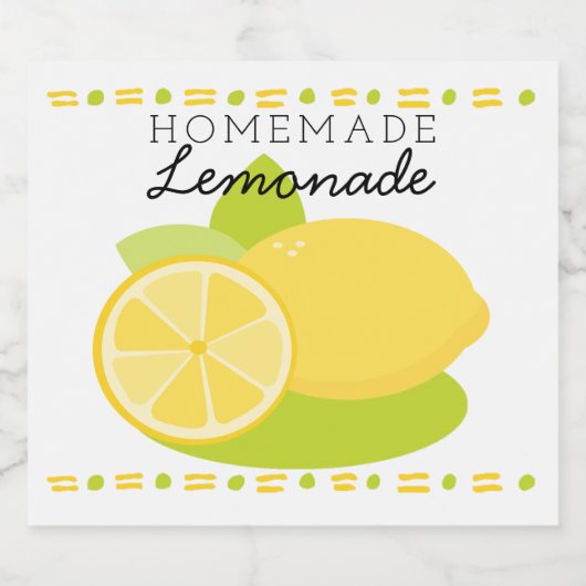 Zuhause Made Lemonade Lemon Frucht Alkoholflaschenetikett (Einzelnes Label)