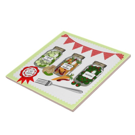 Zuhause Made Pickles Thema Niedlich Fliese (Seite)