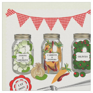 Zuhause Made Pickles Theme Stoff