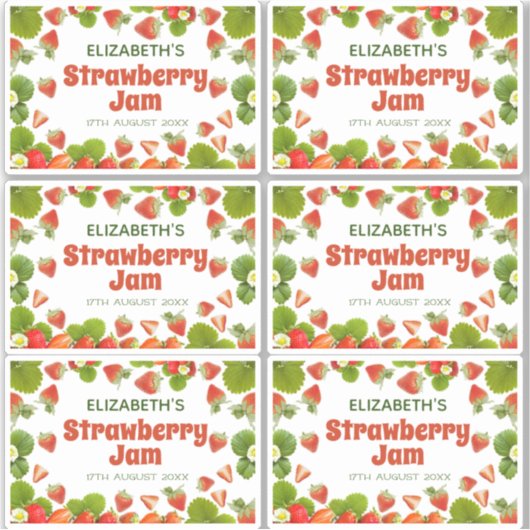 Zuhause Made Strawberry Jam Aufkleber (Vorderseite)