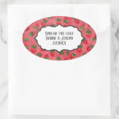 Zuhause-made Strawberry Jam oder Gastgeschenk Hoch Ovaler Aufkleber (Tasche)