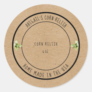Zuhause Mais-Relish Foliage Custom Runder Aufkleber