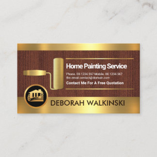 Zuhause-Maler für die Pinselpinsel aus goldenen St Visitenkarte