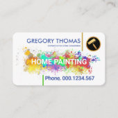 Zuhause-Malerei auf dem Spritzer mit weißer Wand Visitenkarte (Vorderseite)