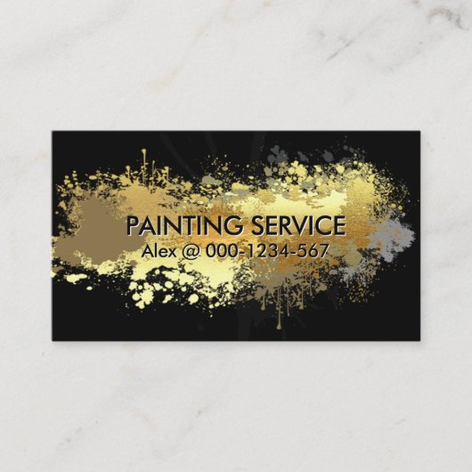 Zuhause-Malerei mit Gold Paint Spritzer Visitenkarte (Vorderseite)