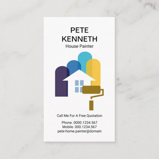 Zuhause-Malerei mit kreativem Motiv Visitenkarte (Vorderseite)