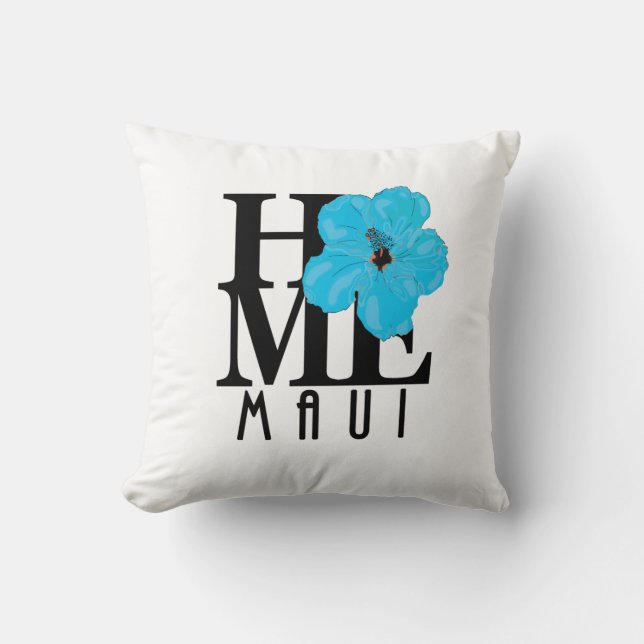 ZUHAUSE Maui Blue Hibiskus Kissen (Vorderseite)