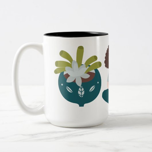 Zuhause Meditation Zweifarbige Tasse (Links)