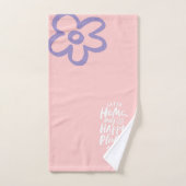 ZUHAUSE mein glücklicher Ort! Blume pink Badhandtuch Set (Handtuch)