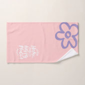 ZUHAUSE mein glücklicher Ort! Blume pink Badhandtuch Set (Handtuch)