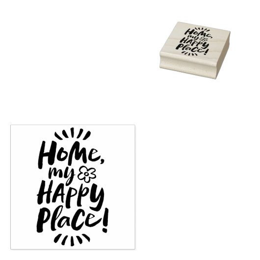 ZUHAUSE mein glücklicher Ort! Gemütlicher Hund - J Gummistempel (Stempel)