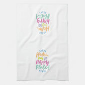 ZUHAUSE mein glücklicher Ort! Happy Colorful Lette Geschirrtuch (Vertikal)