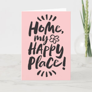 ZUHAUSE mein glücklicher Ort! Junge - Chic Pink Feiertagskarte
