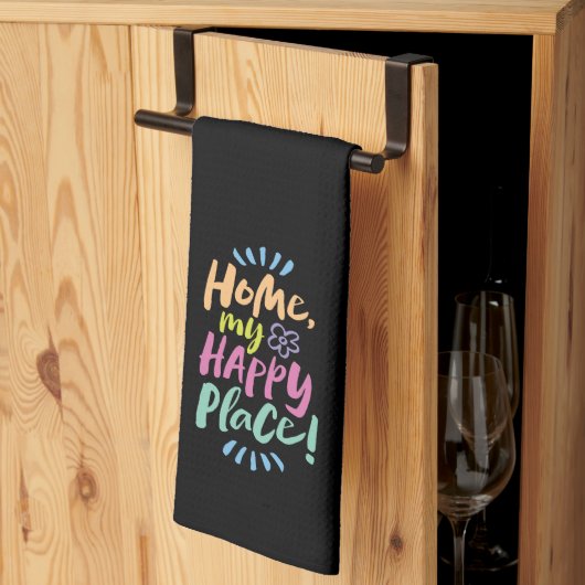 ZUHAUSE mein glücklicher Ort! Unterkunft vor Ort - Geschirrtuch (Drittel gefaltet)